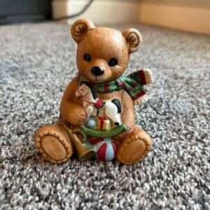 Vintage Homco Christmas Bear Figurine | Home Interiors Holiday Decor